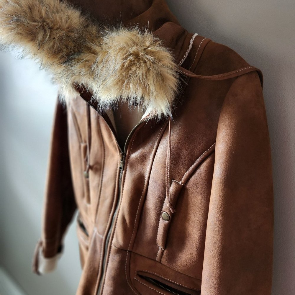 Guess Sherpa Lined Jacket Size Small - image 4